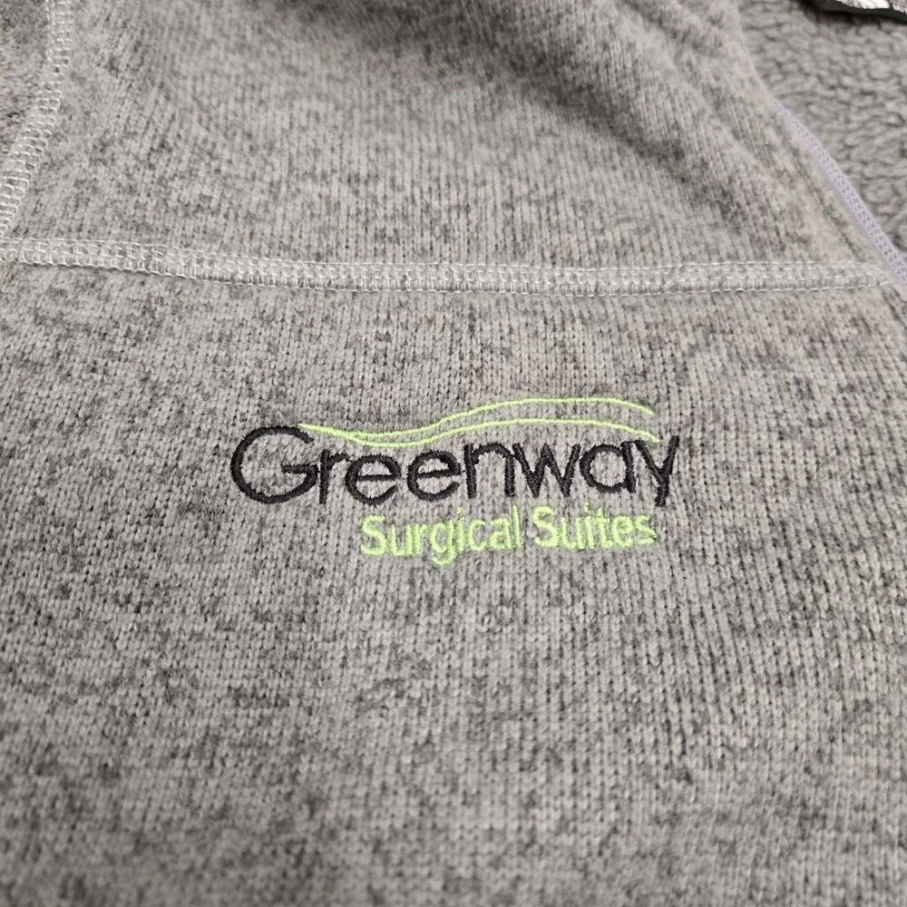 The North Face Heather Gray Pullover Fleece Lined Sweater Jacket Men's Medium‎